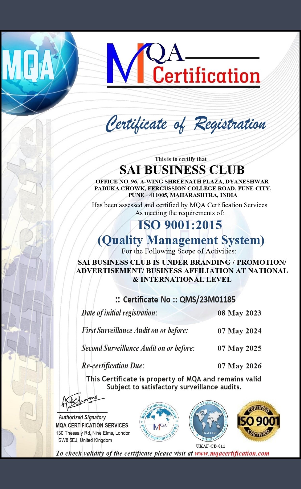 Certificate 1